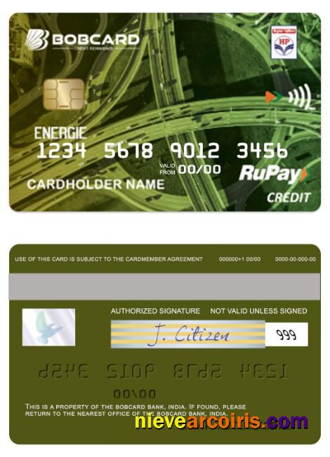 India HPCL Energie RuPay credit Bobcard